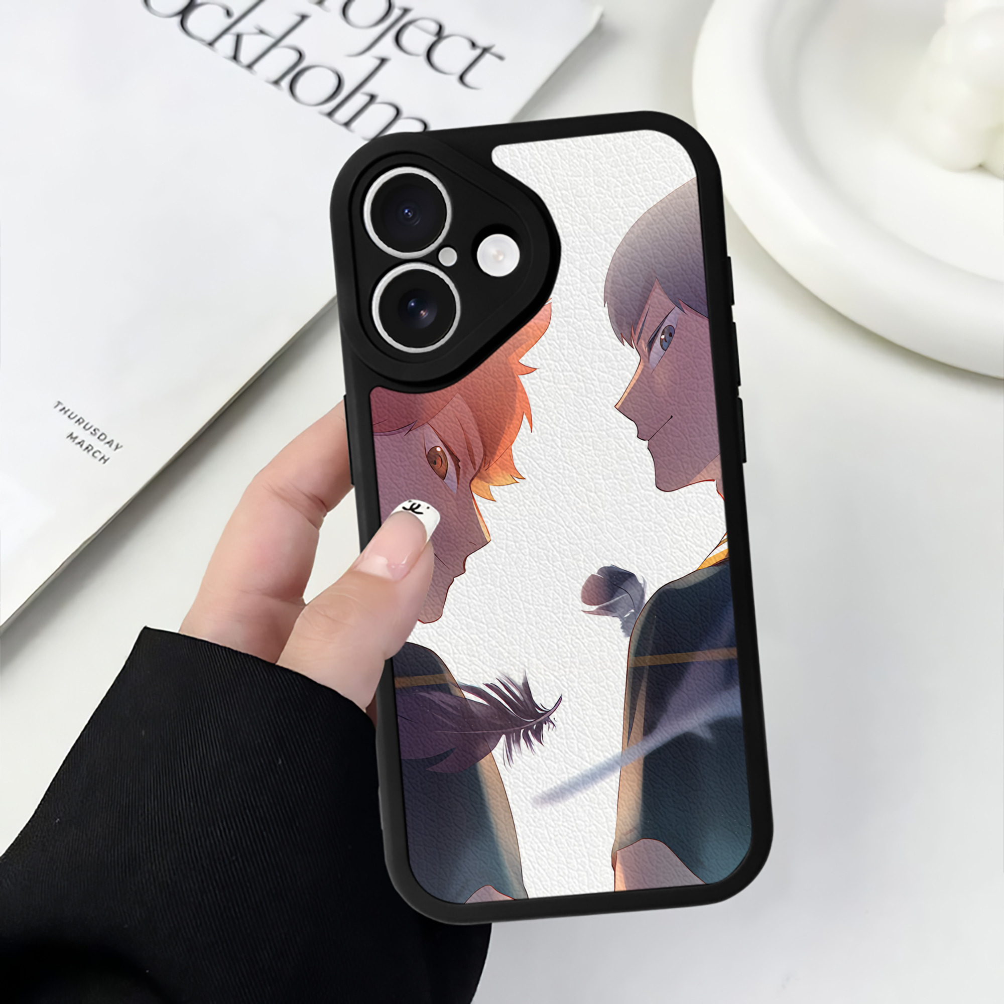 （画像用） ハイキュー!! Haikyu!! 【iPhone 16シリーズ対応】シリコンスマホケース（レザー調） 材質：シリコン